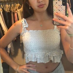 Polka Dot Tie Tank Top